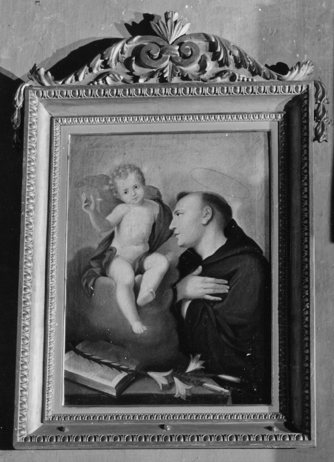 Sant'Antonio da Padova con Gesù Bambino (dipinto, opera isolata) - ambito emiliano (fine/inizio secc. XIX/ XX)