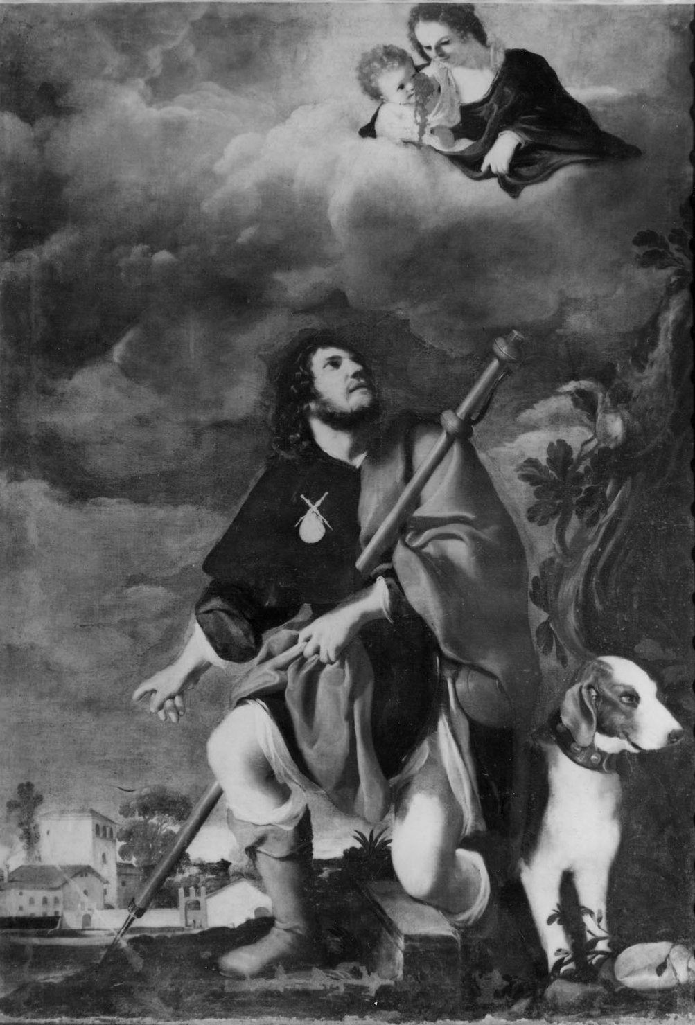 San Rocco (dipinto, opera isolata) - ambito bolognese (metà sec. XVII)