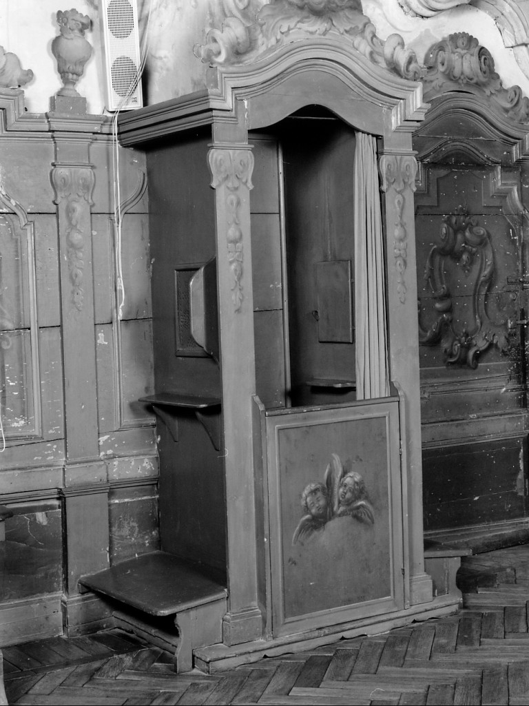 confessionale, elemento d'insieme - manifattura emiliana (seconda metà sec. XVIII)