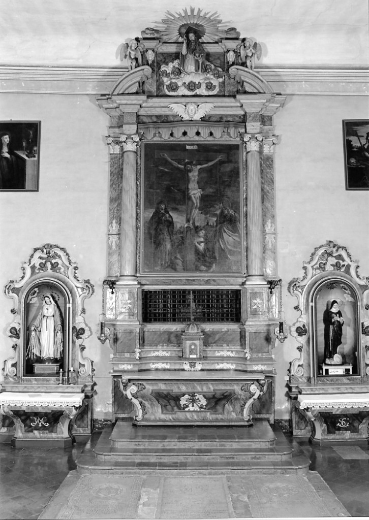 altare maggiore, insieme - ambito ferrarese (sec. XVII)