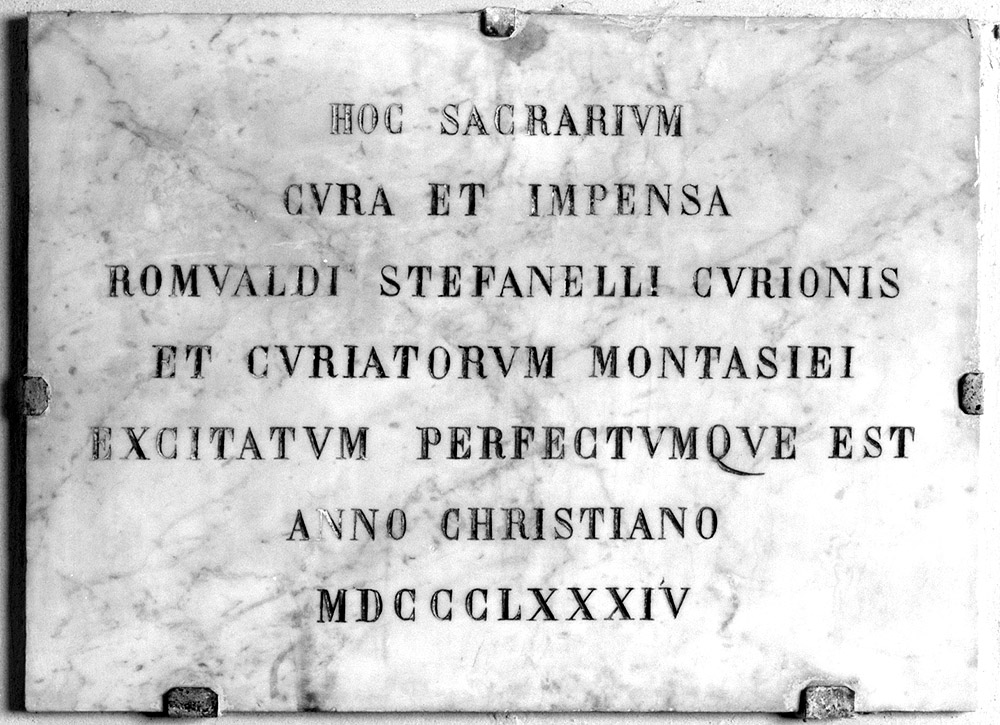 lapide celebrativa - produzione emiliana (sec. XIX)