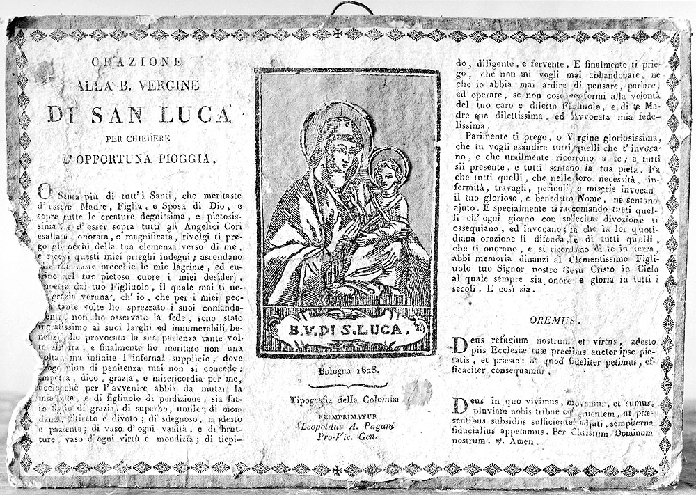 Beata Vergine di San Luca; Madonna del Rosario (incisione, insieme) - produzione emiliana (sec. XIX)