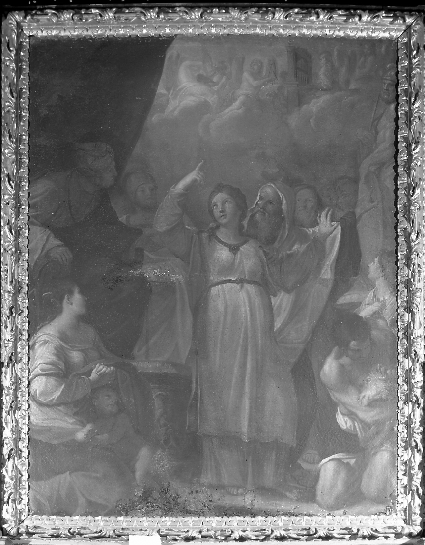 Santa Cecilia rifiuta di adorare gli idoli (dipinto) di Canuti Domenico Maria (sec. XVII)