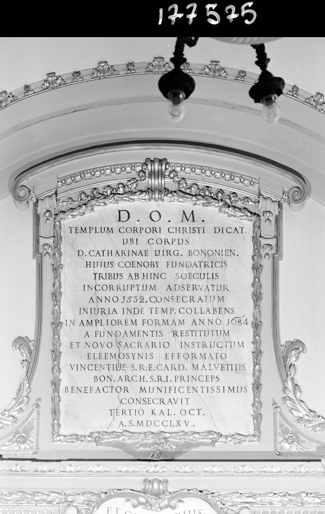 lapide celebrativa - manifattura bolognese (sec. XVIII)