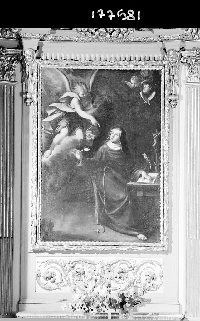 Santa Caterina de' Vigri e l'Angelo (dipinto) di Zanotti Cavazzoni Giampietro (sec. XVII)