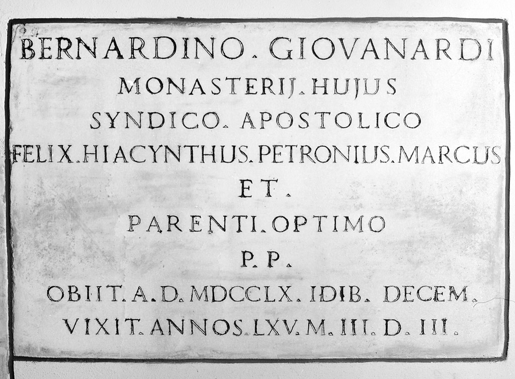 lapide tombale - manifattura bolognese (sec. XVIII)