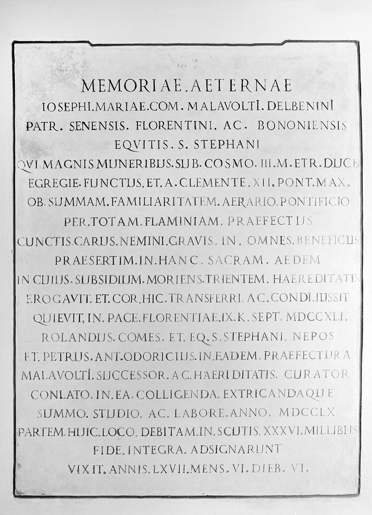 lapide tombale - manifattura bolognese (sec. XVIII)