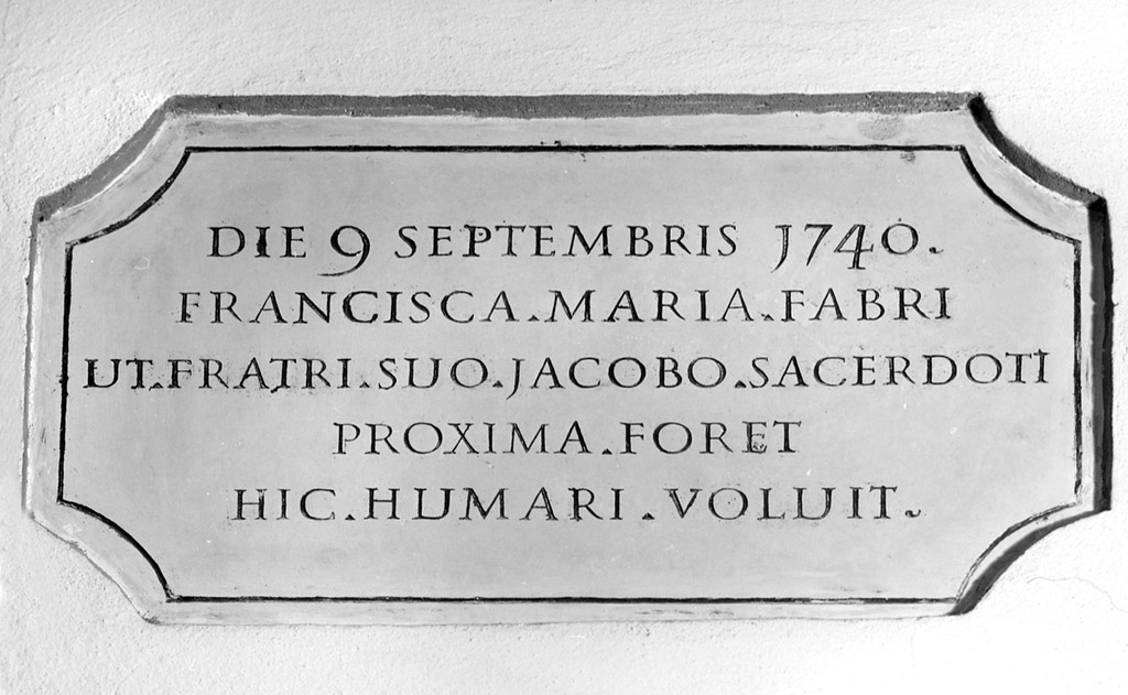 lapide tombale - manifattura bolognese (sec. XVIII)