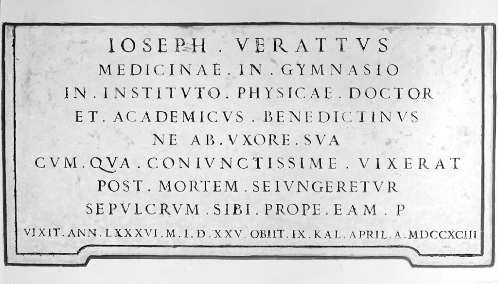 lapide tombale - manifattura bolognese (sec. XVIII)