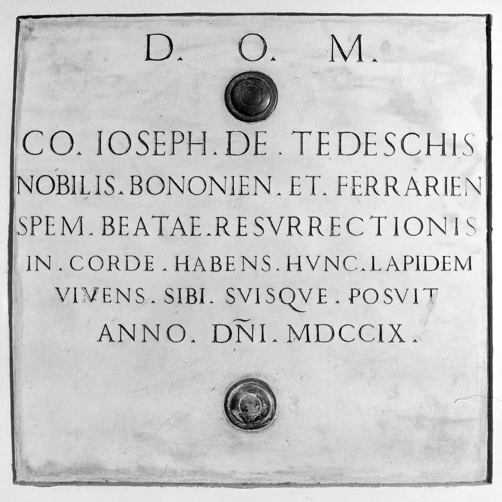 lapide tombale - manifattura bolognese (sec. XVIII)