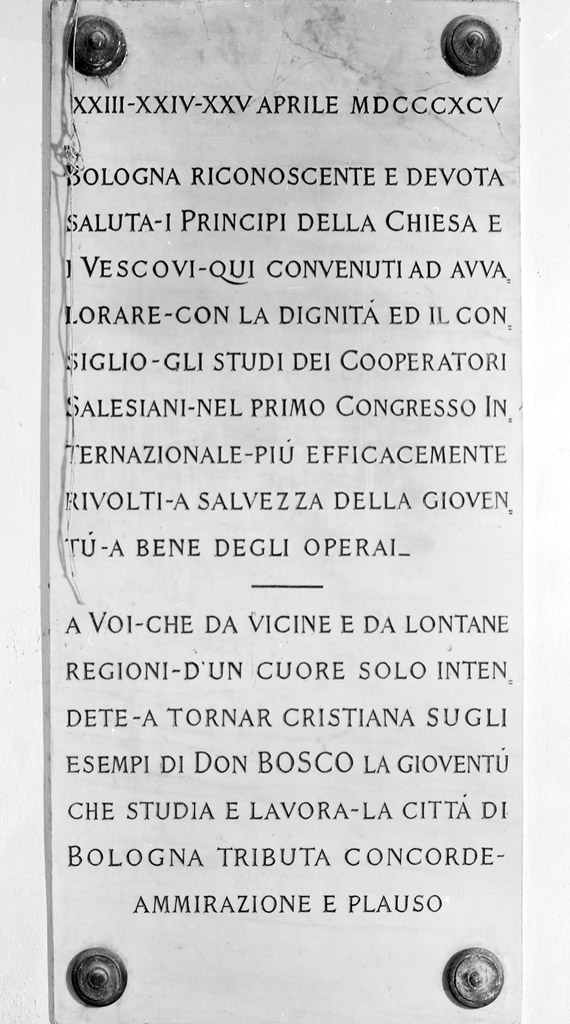 lapide celebrativa - manifattura bolognese (sec. XIX)