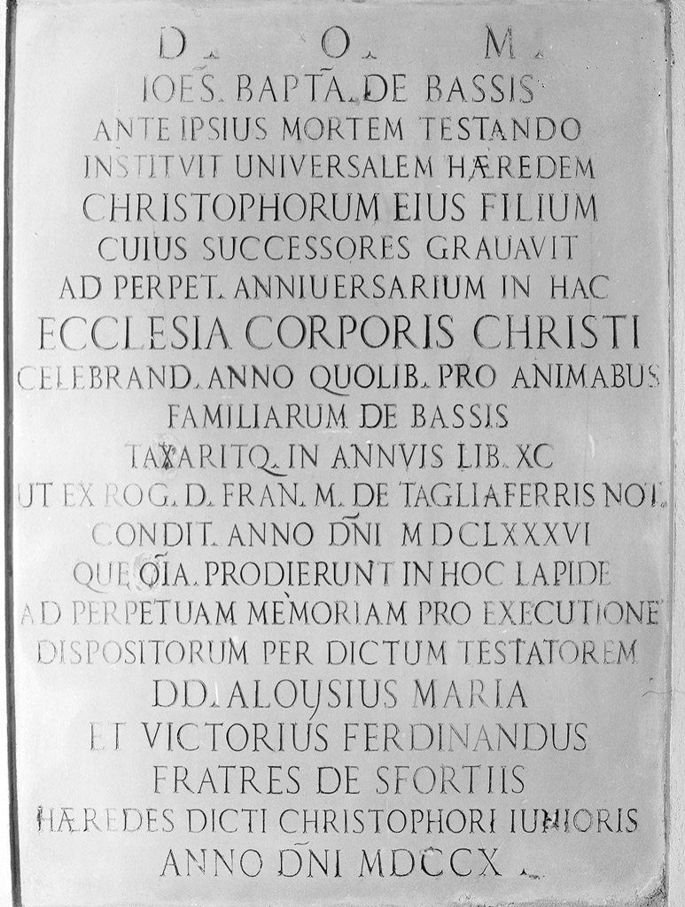 lapide tombale - manifattura bolognese (sec. XVIII)