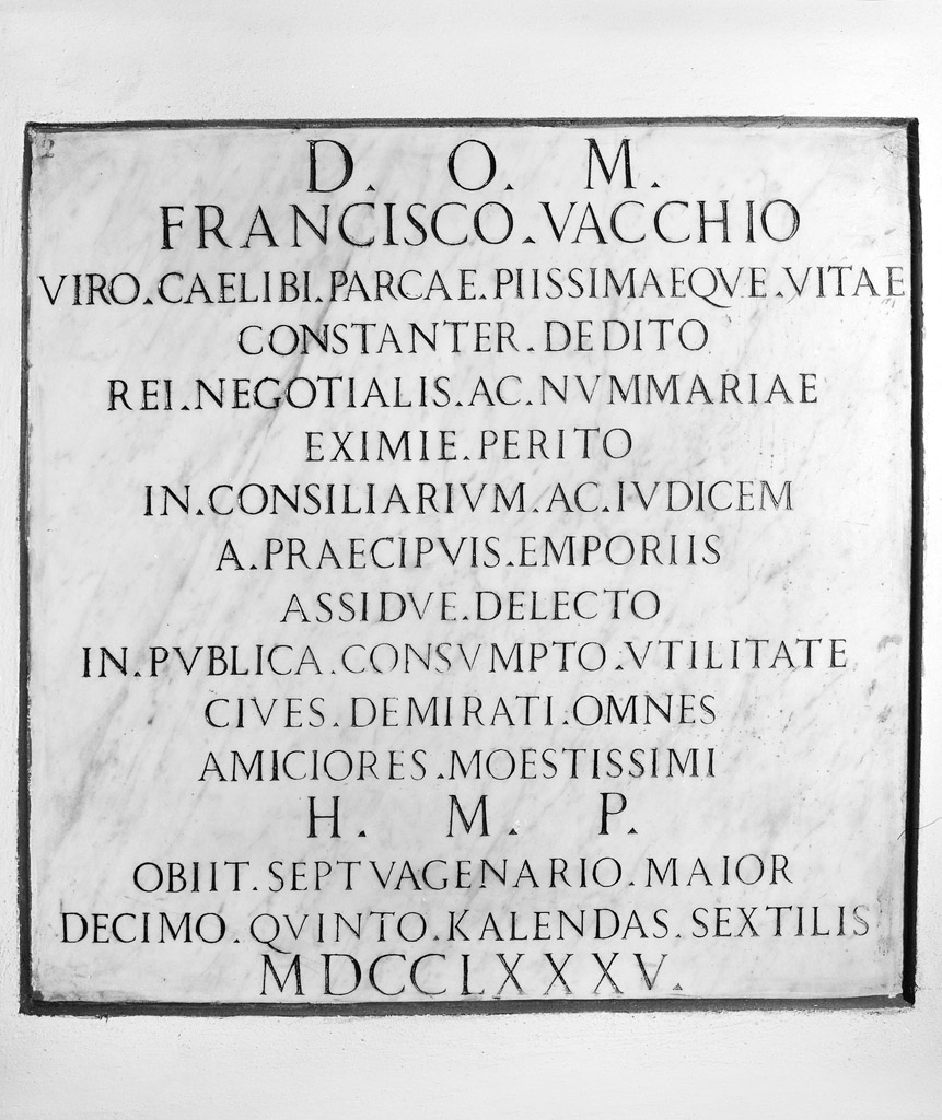 lapide tombale - manifattura bolognese (sec. XVIII)