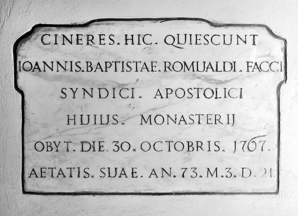 lapide tombale - manifattura bolognese (sec. XVIII)