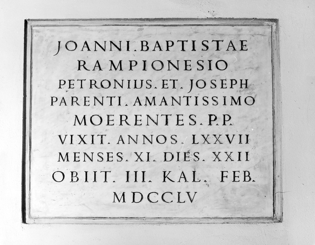 lapide tombale - manifattura bolognese (sec. XVIII)