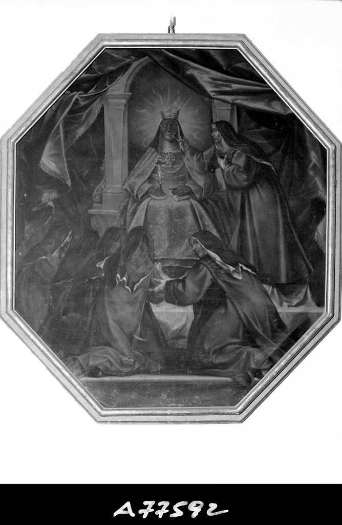 corpo di Santa Caterina de' Vigri adorato dalle clarisse (dipinto) - ambito bolognese (sec. XVII)