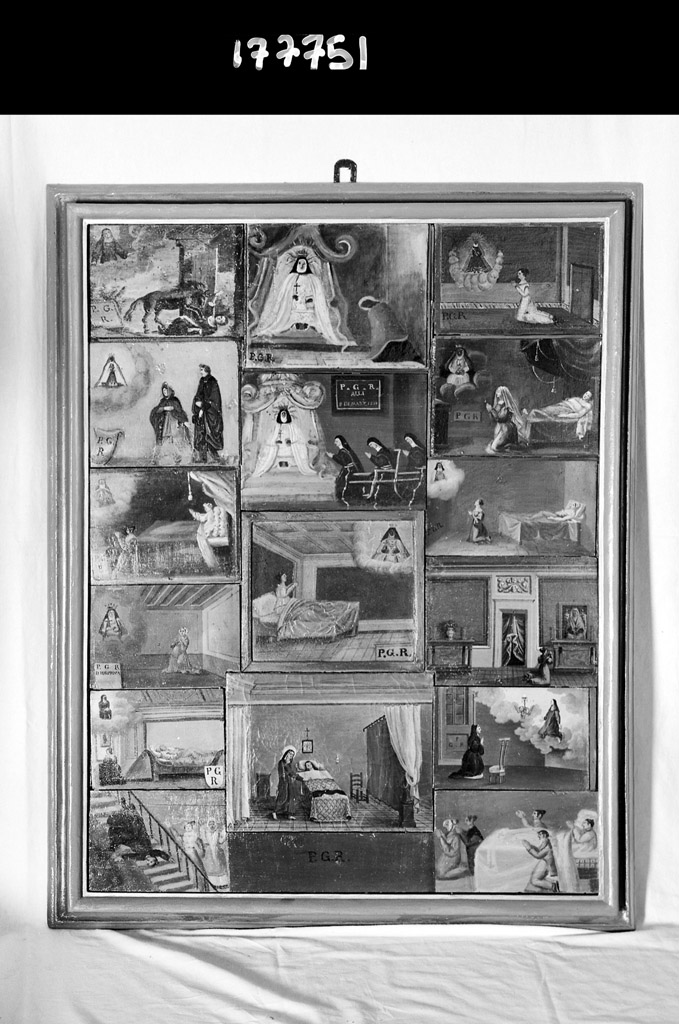 miracoli di Santa Caterina de' Vigri (ex voto dipinto) - ambito bolognese (sec. XIX)