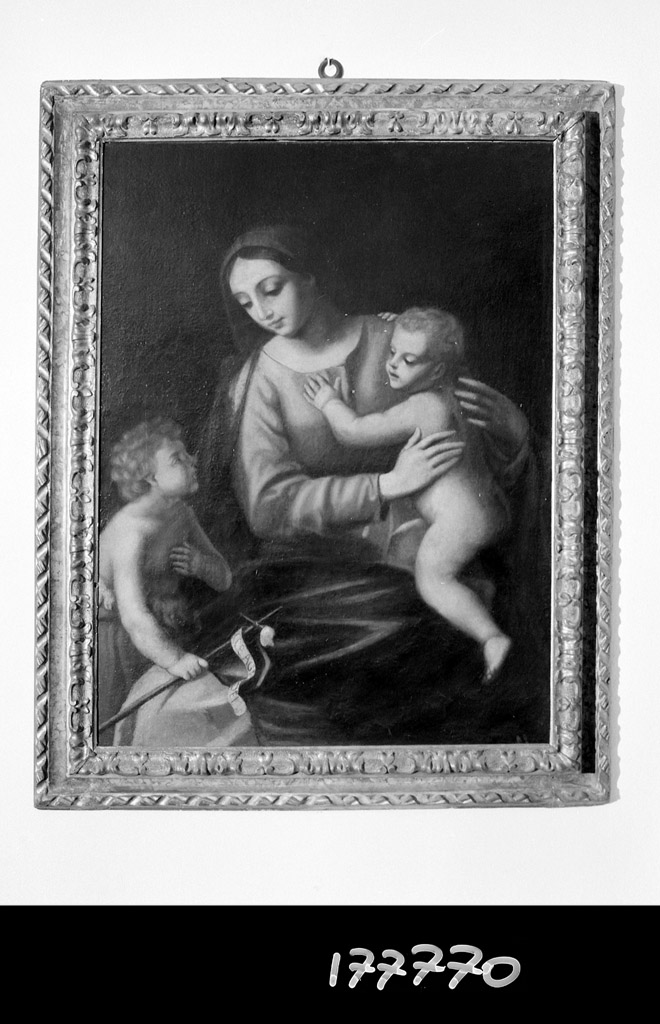 Madonna con Bambino e San Giovannino (dipinto) - ambito bolognese (prima metà sec. XVII)