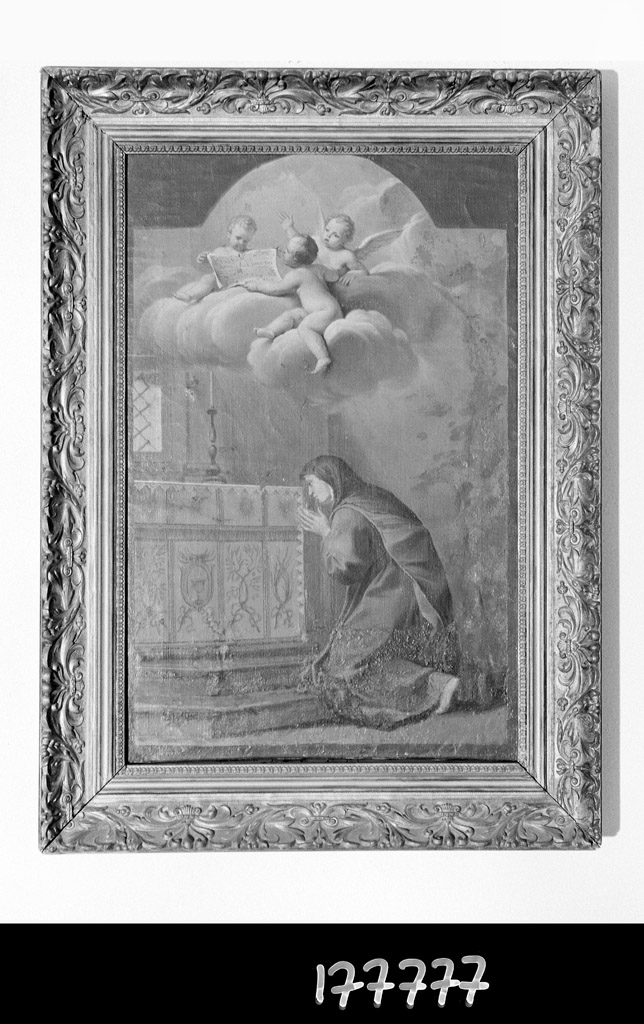 Santa Caterina de'Vigri in preghiera (dipinto) di Franceschini Marcantonio (attribuito) (sec. XVII)