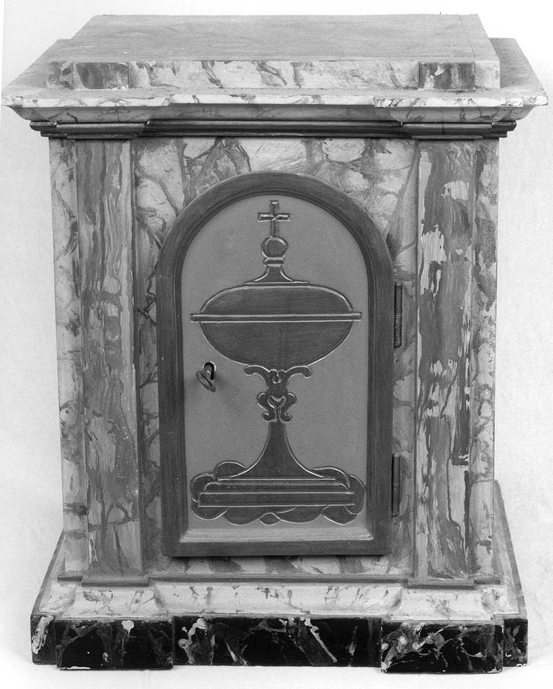 tabernacolo - a frontale architettonico - produzione emiliana (seconda metà sec. XIX)