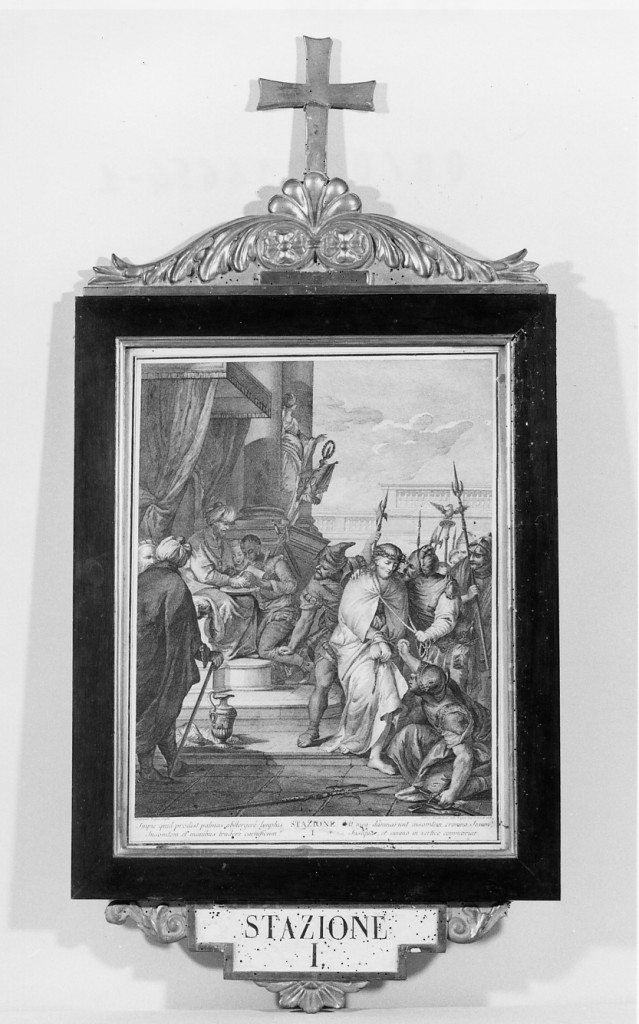 stazione I: Gesù condannato a morte (incisione, elemento d'insieme) di Zugno Francesco, Baratti Antonio (sec. XVIII)