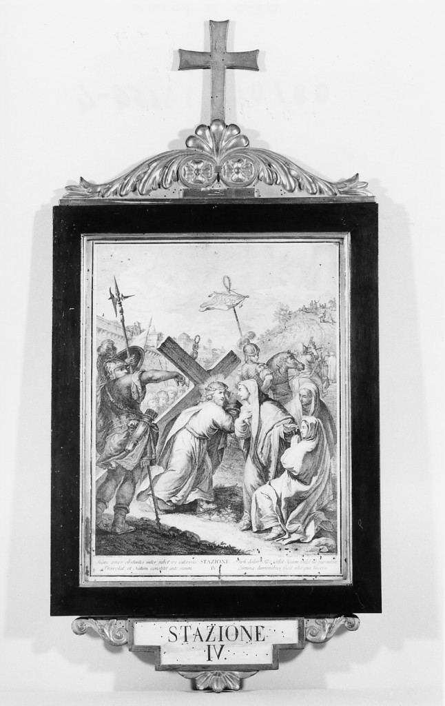 stazione IV: Gesù incontra la Madonna (incisione, elemento d'insieme) di Fontebasso Francesco, Baratti Antonio (sec. XVIII)