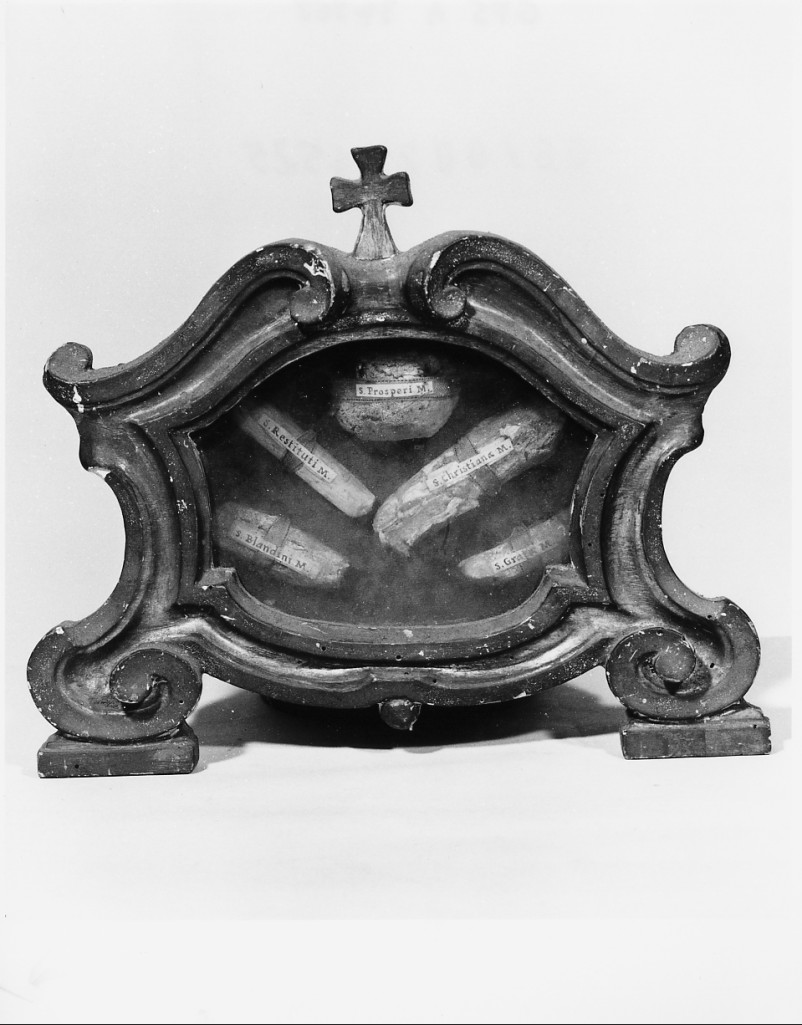 reliquiario a teca - a urna, serie - manifattura emiliana (sec. XIX)