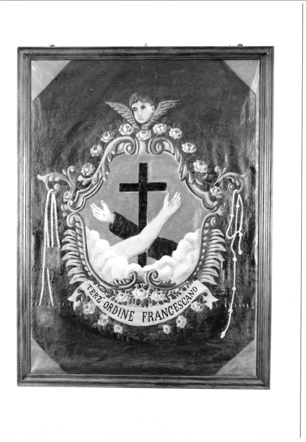 stemma dell'Ordine francescano (dipinto) - manifattura ferrarese (seconda metà sec. XIX)