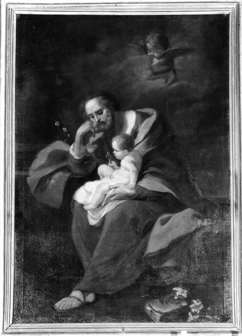 San Giuseppe con Gesù Bambino (pala d'altare) di Pedrini Domenico (sec. XVIII)