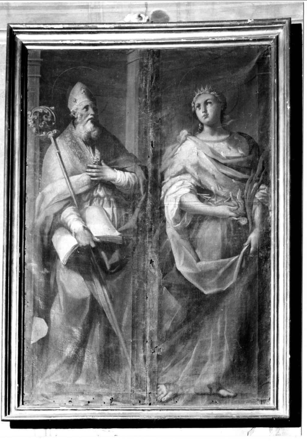 San Martino e Sant'Eurosia (dipinto) - ambito ferrarese (secc. XVII/ XVIII)