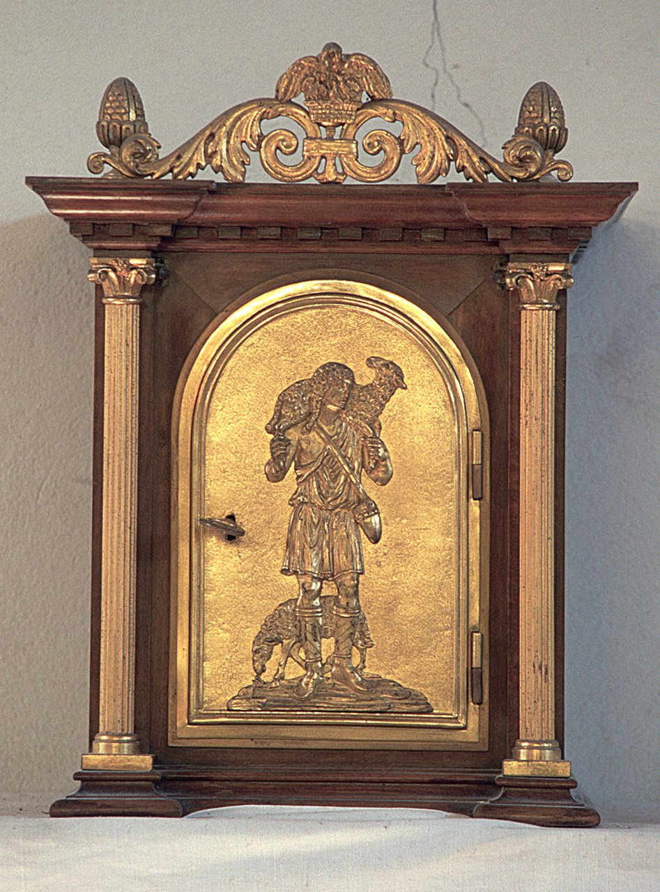 tabernacolo - a frontale architettonico - produzione italiana (fine sec. XIX)