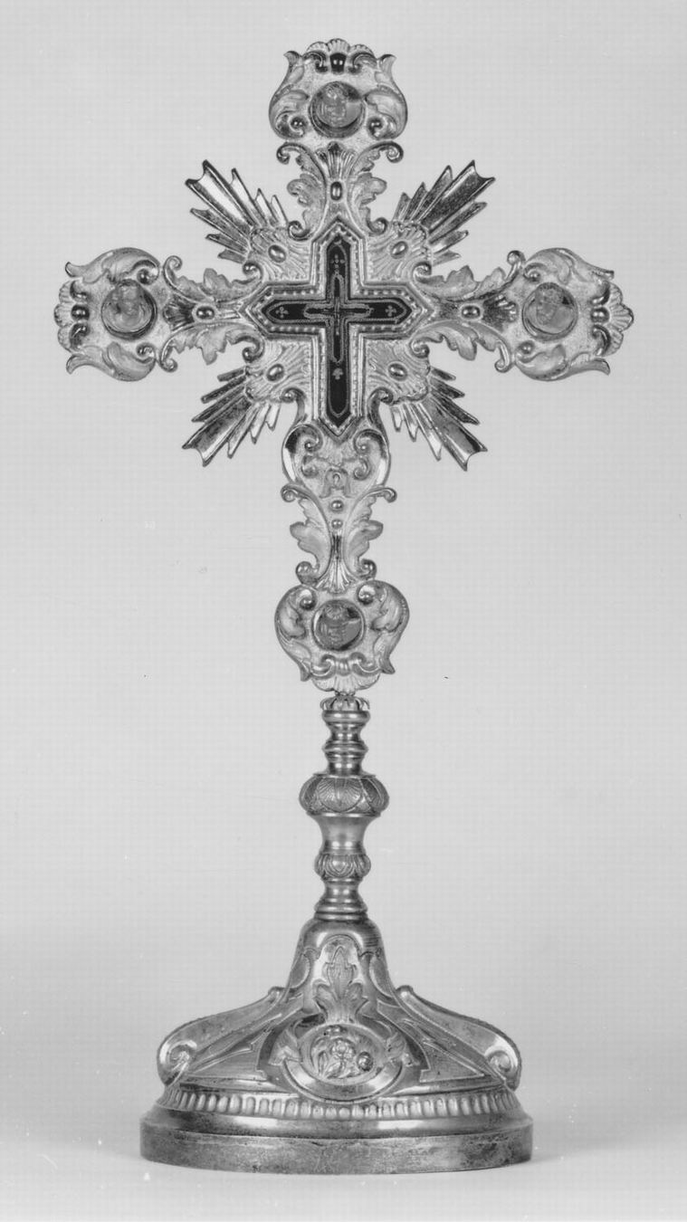 reliquiario - a croce - manifattura emiliana (prima metà sec. XVIII)