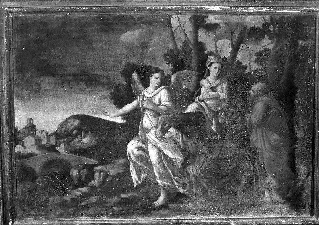 fuga in Egitto (dipinto) di Bovi Biagio (attribuito) (secc. XVII/ XVIII)