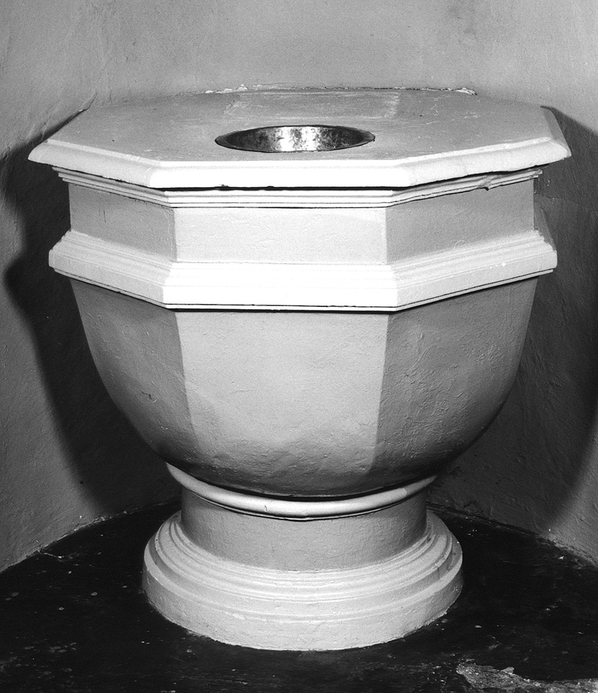 fonte battesimale - a vasca - produzione emiliana (sec. XIX)