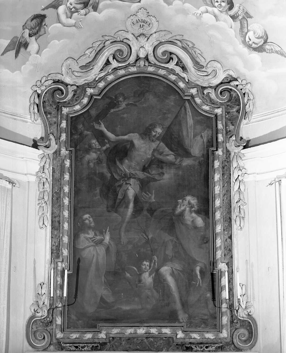 Cristo risorto (dipinto) di Ghedini Giuseppe Antonio (cerchia) (metà sec. XVIII)