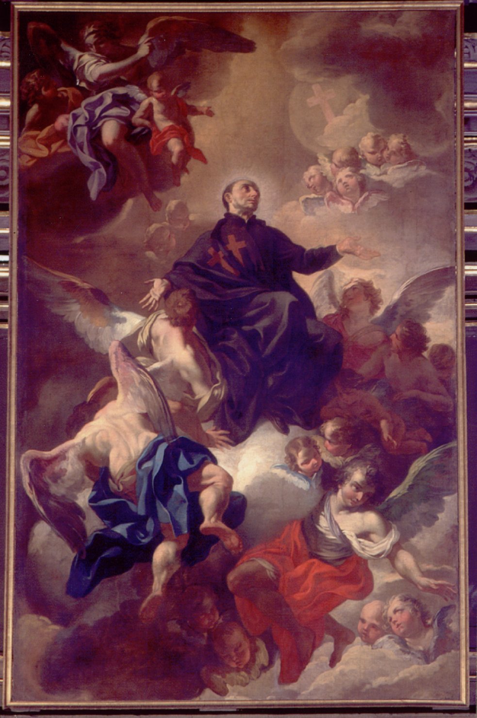 San Camillo de Lellis in gloria (dipinto) di Pittoni Giovanni Battista (sec. XVIII)