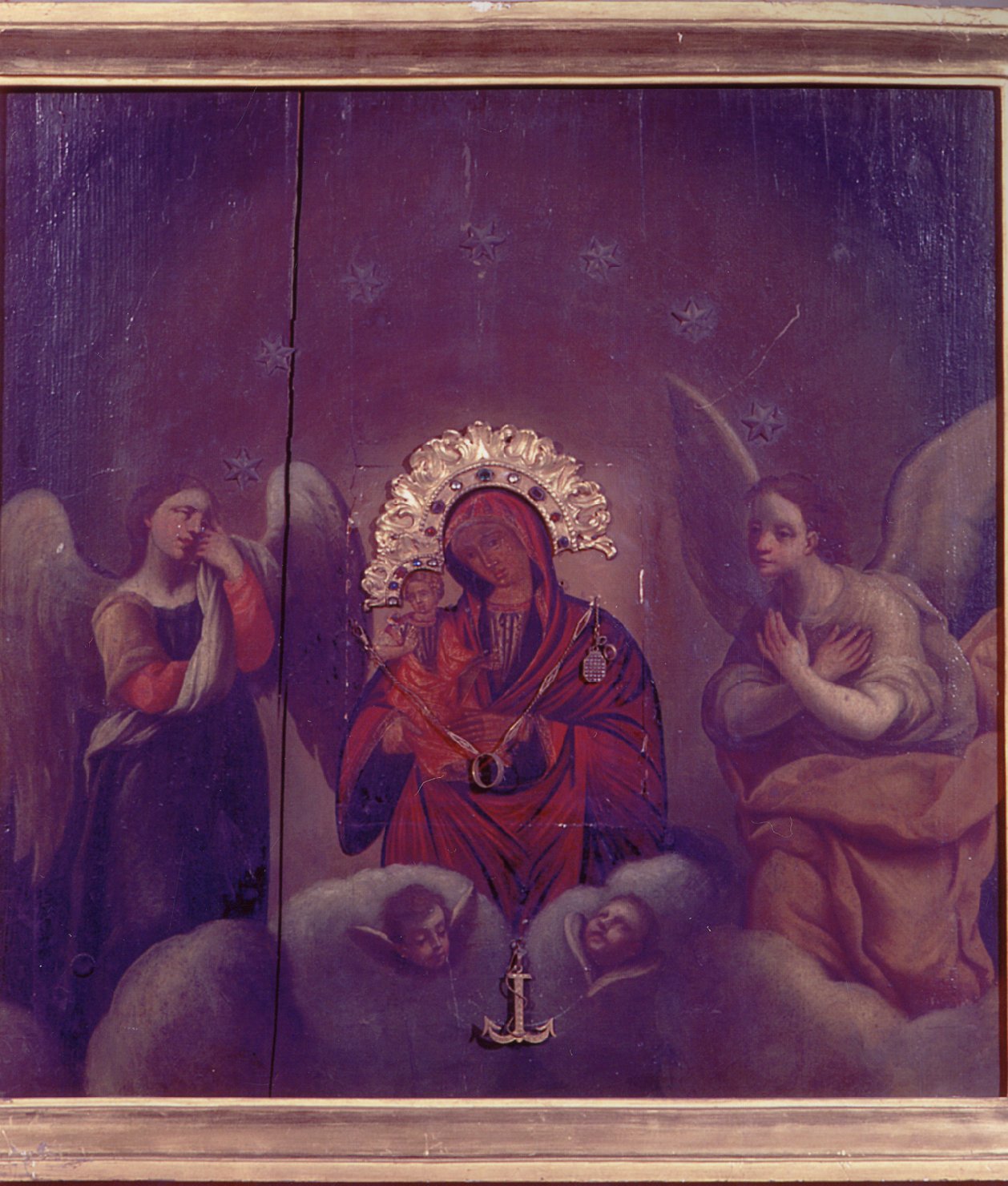 Madonna con Bambino e angeli (dipinto) - manifattura greco-bizantina (sec. XV, sec. XVII)