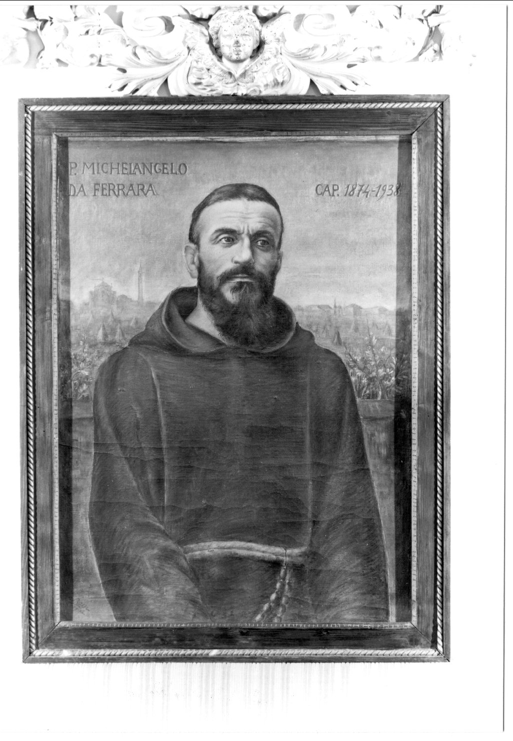 ritratto di Padre Michelangelo da Ferrara, ritratto di ecclesiastico (dipinto) di Rossi G (sec. XX)