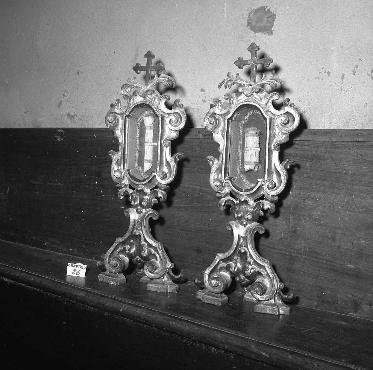 reliquiario - a ostensorio, serie - bottega emiliana (sec. XVIII)