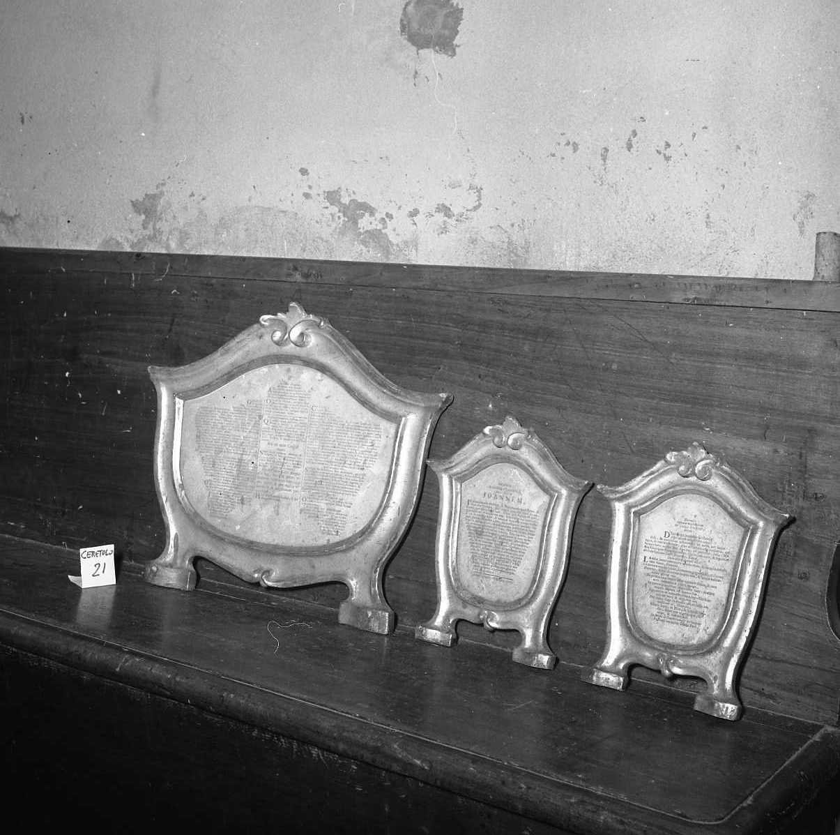 cartagloria, serie - bottega emiliana (sec. XVIII)