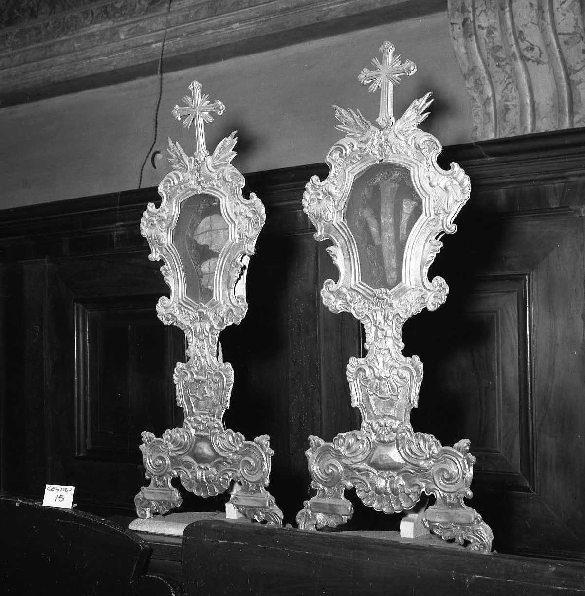 reliquiario - a ostensorio, serie - bottega emiliana (sec. XVIII)