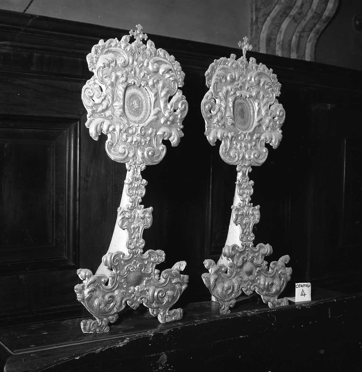 reliquiario - a ostensorio, serie - bottega emiliana (sec. XVIII)