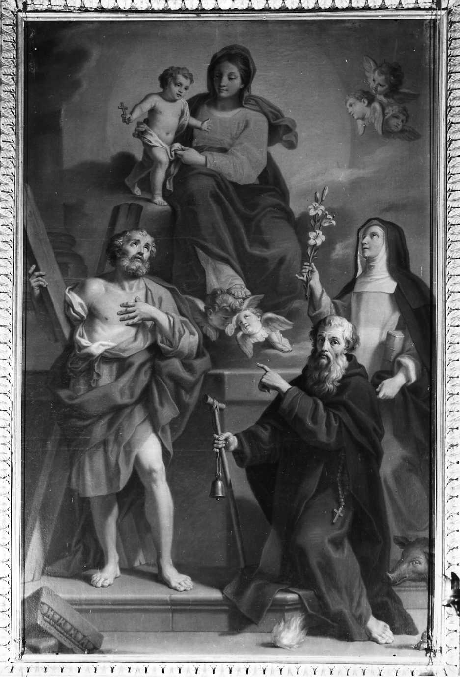 Madonna con Bambino e Santi (dipinto) di Calvi Jacopo Alessandro detto Sordino (sec. XIX)