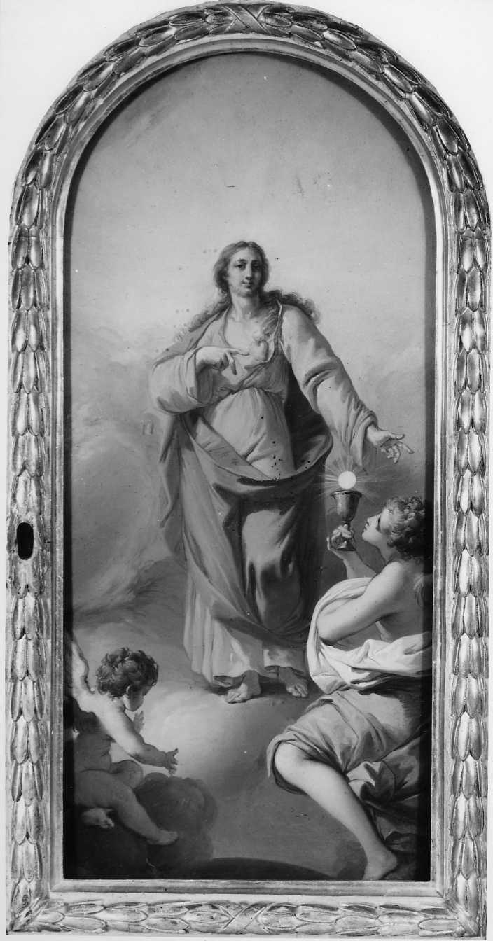 Sacro Cuore di Gesù (sportello di tabernacolo) di Gandolfi Mauro (sec. XVIII)