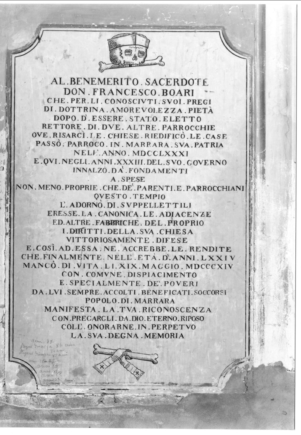 lapide tombale - manifattura ferrarese (sec. XIX)