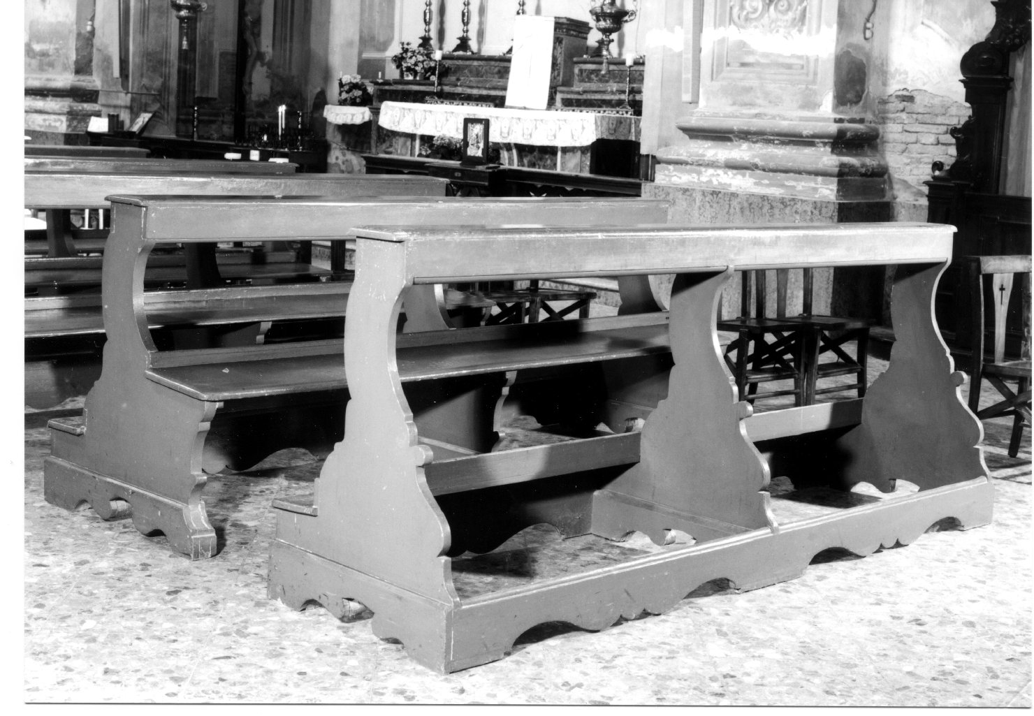 banco da chiesa - manifattura ferrarese (secc. XIX/ XX)