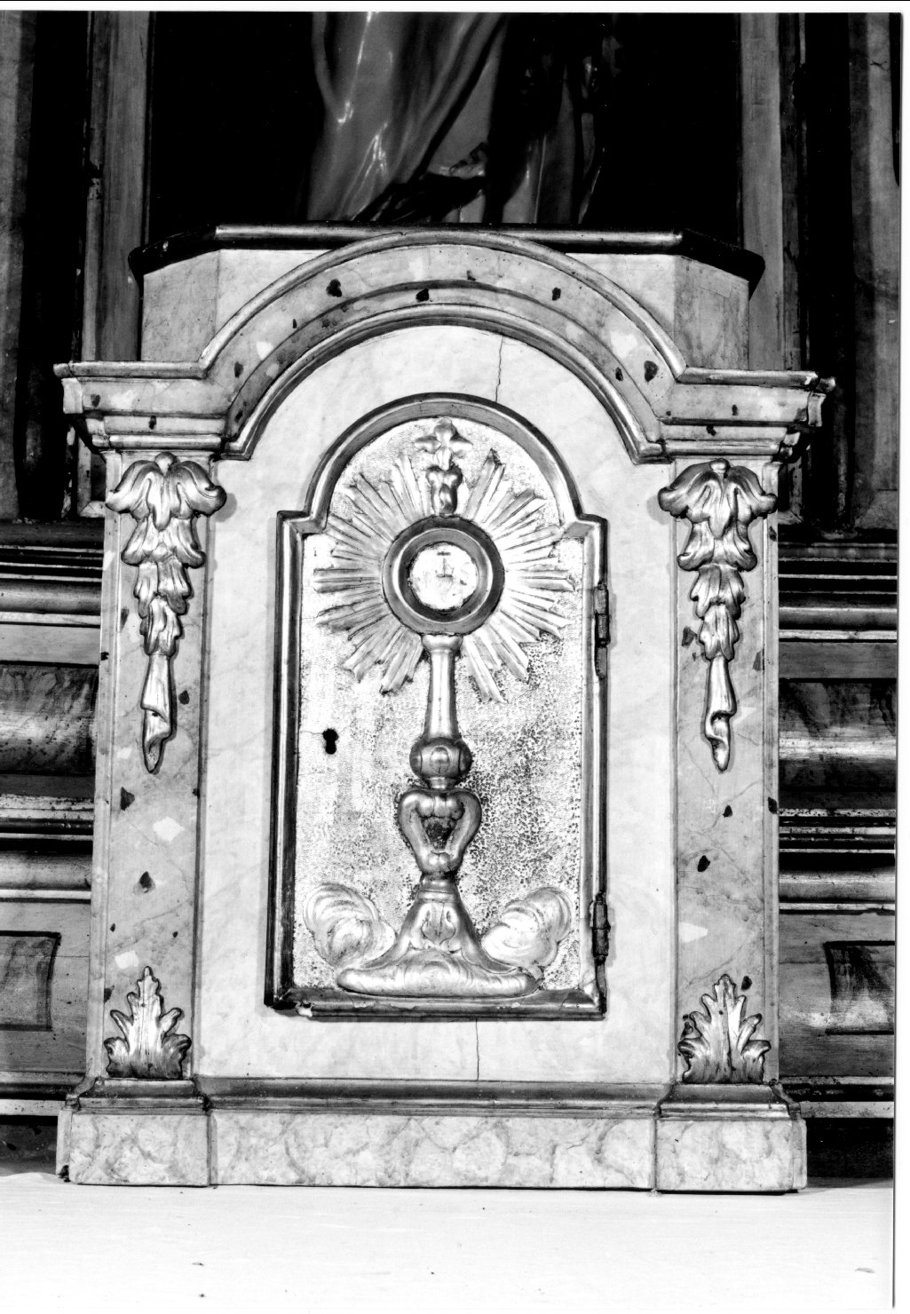 tabernacolo - a frontale architettonico - manifattura ferrarese (fine sec. XIX)