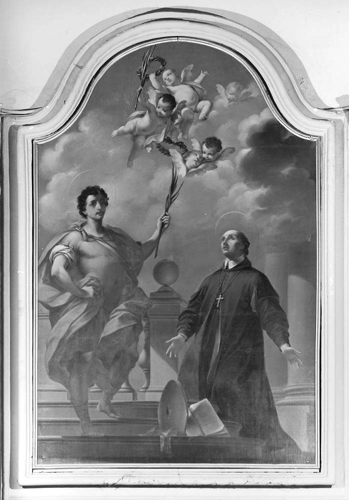 Sant'Ippolito e San Cassiano (dipinto) di Varotti Giuseppe (seconda metà sec. XVIII)
