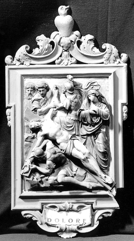 crocifissione di Cristo (rilievo, elemento d'insieme) di Leonardi Giuseppe (prima metà sec. XIX)