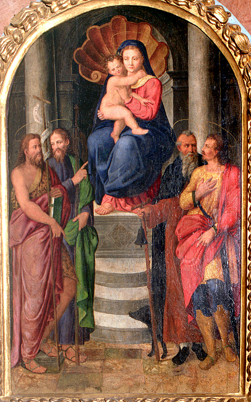 Madonna con Bambino e Santi (dipinto) di Roselli Niccolò (sec. XVI)